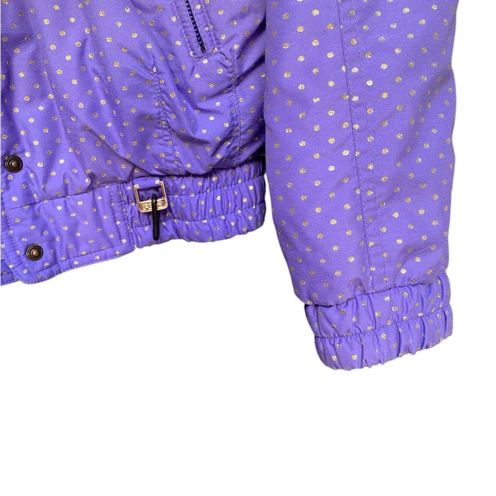 FERA Women’s Ski Coat Size 10 Purple Glitter Polka Dot Vintage 90s Snow Jacket - Picture 6 of 16